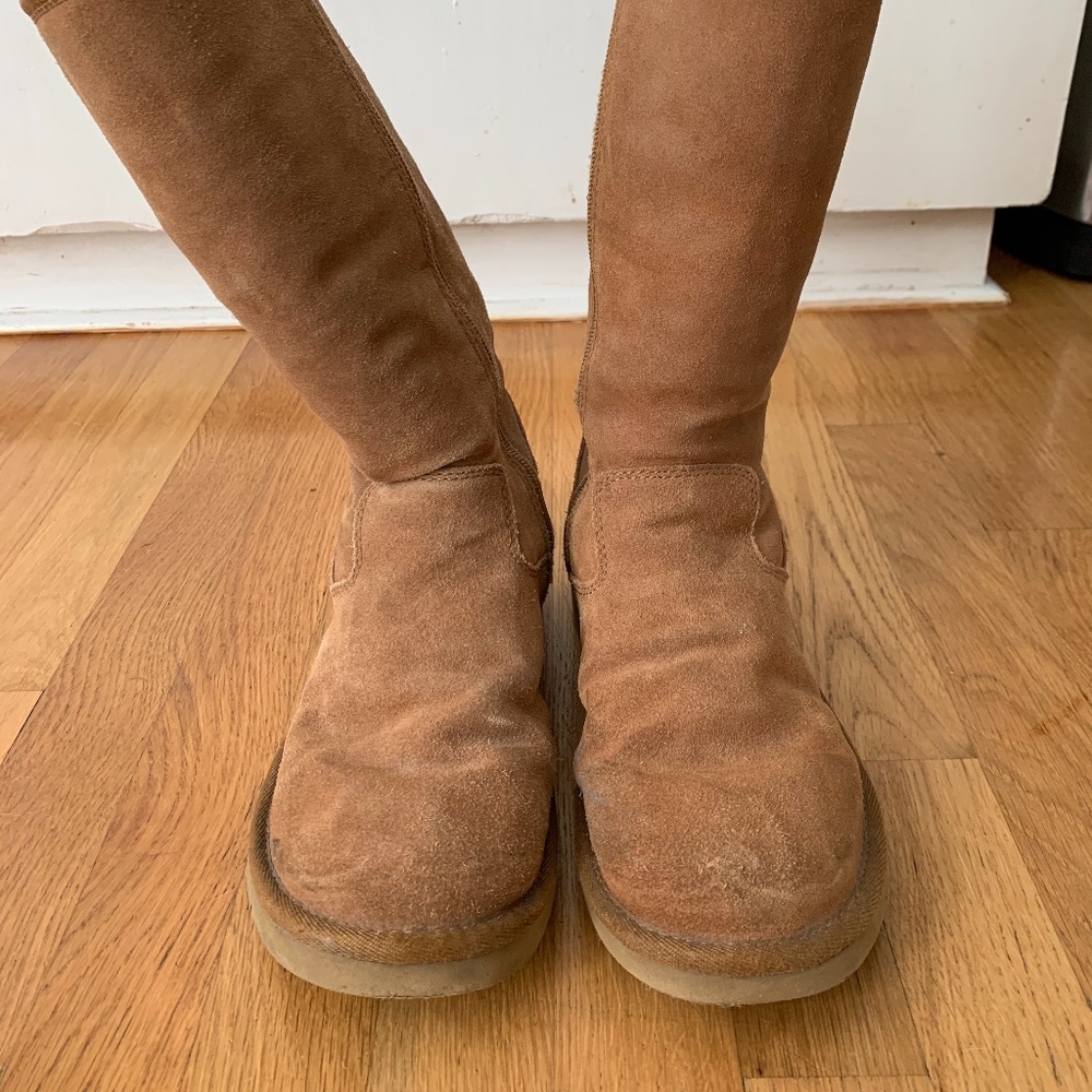 UGG Sunset Tall Boots Side Zip Chestnut - Picture 11 of 14